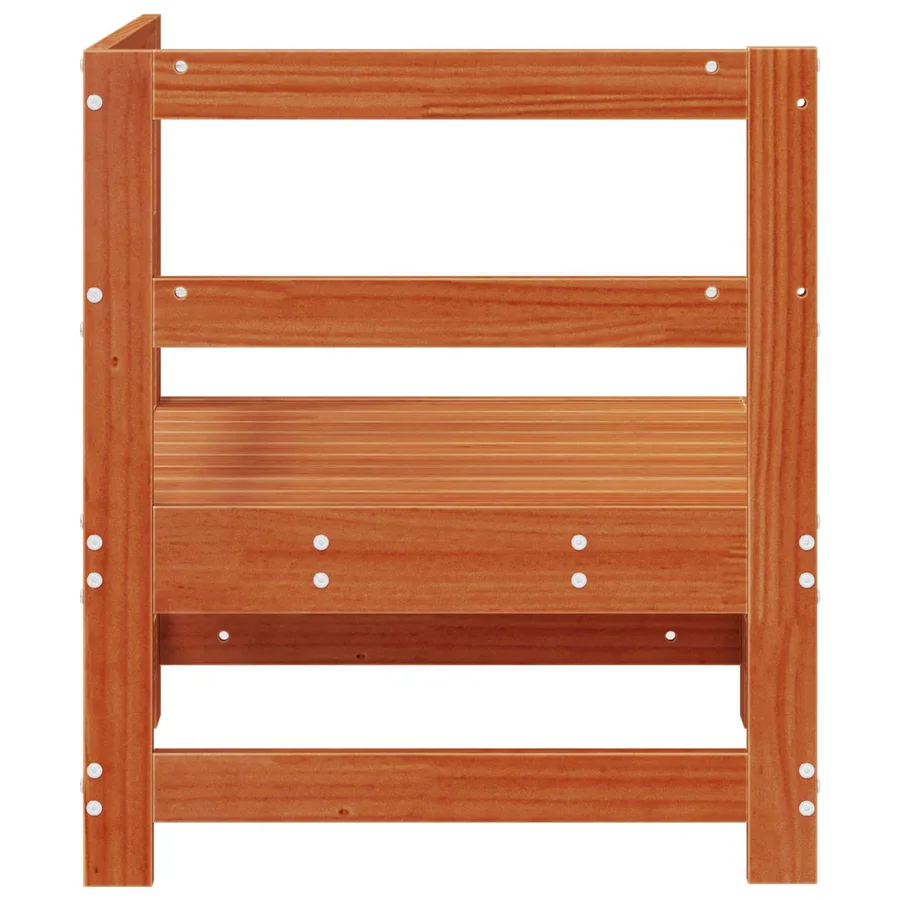 Canapé d'angle de jardin Pin massif Brun Ciré 62 x 62 x 70,5 cm - 4