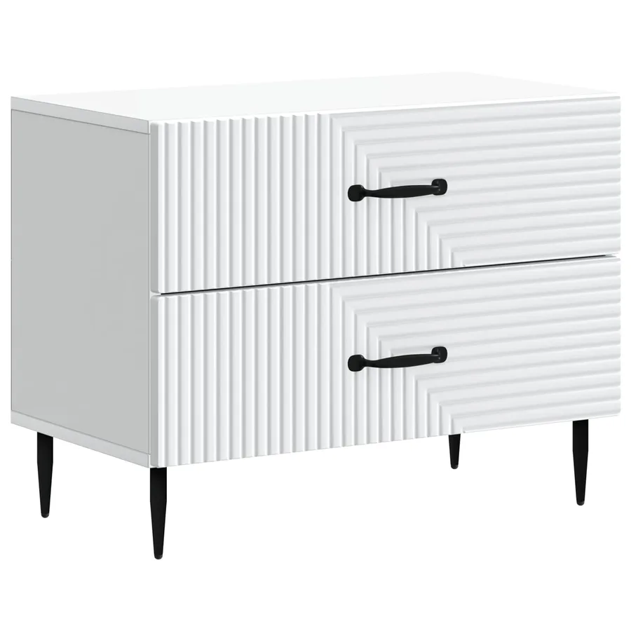 Cabinet de chevet Blanc 62 x 34,5 x 47,5 cm Bois d'ingénierie - 2