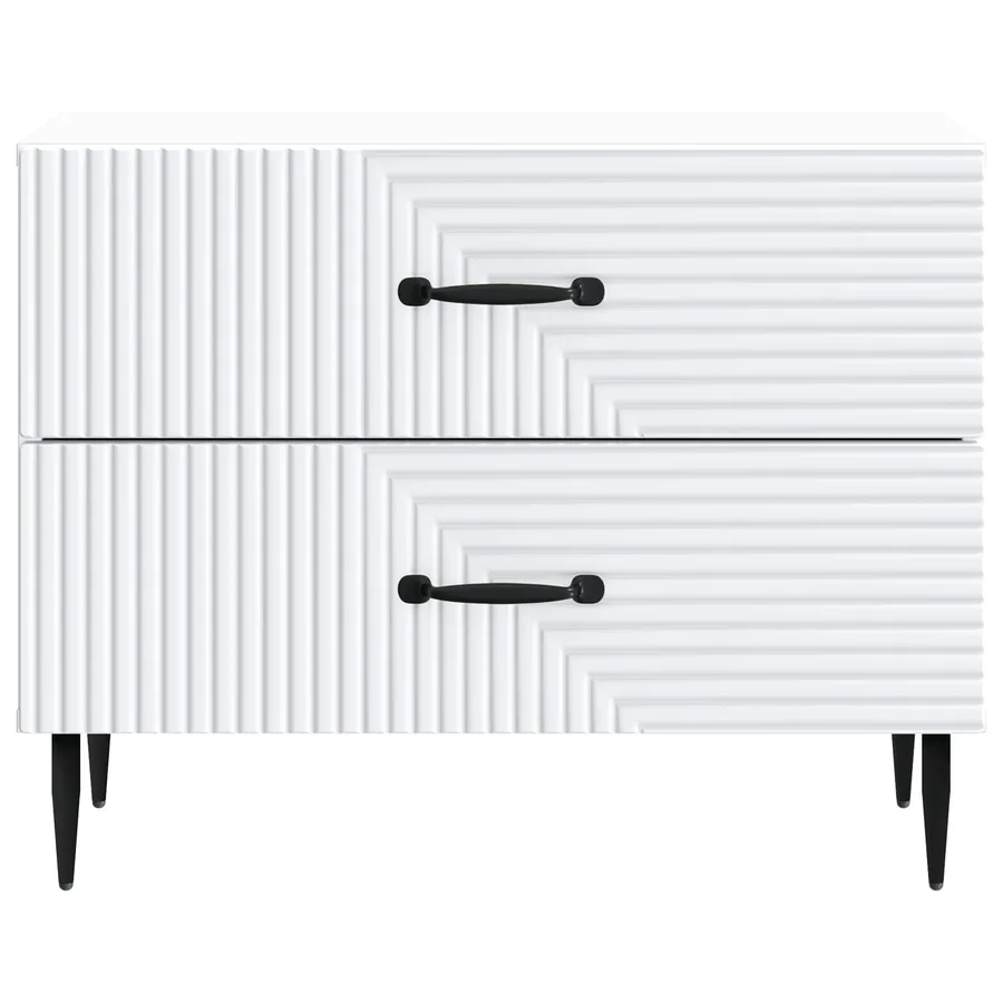 Cabinet de chevet Blanc 62 x 34,5 x 47,5 cm Bois d'ingénierie - 5
