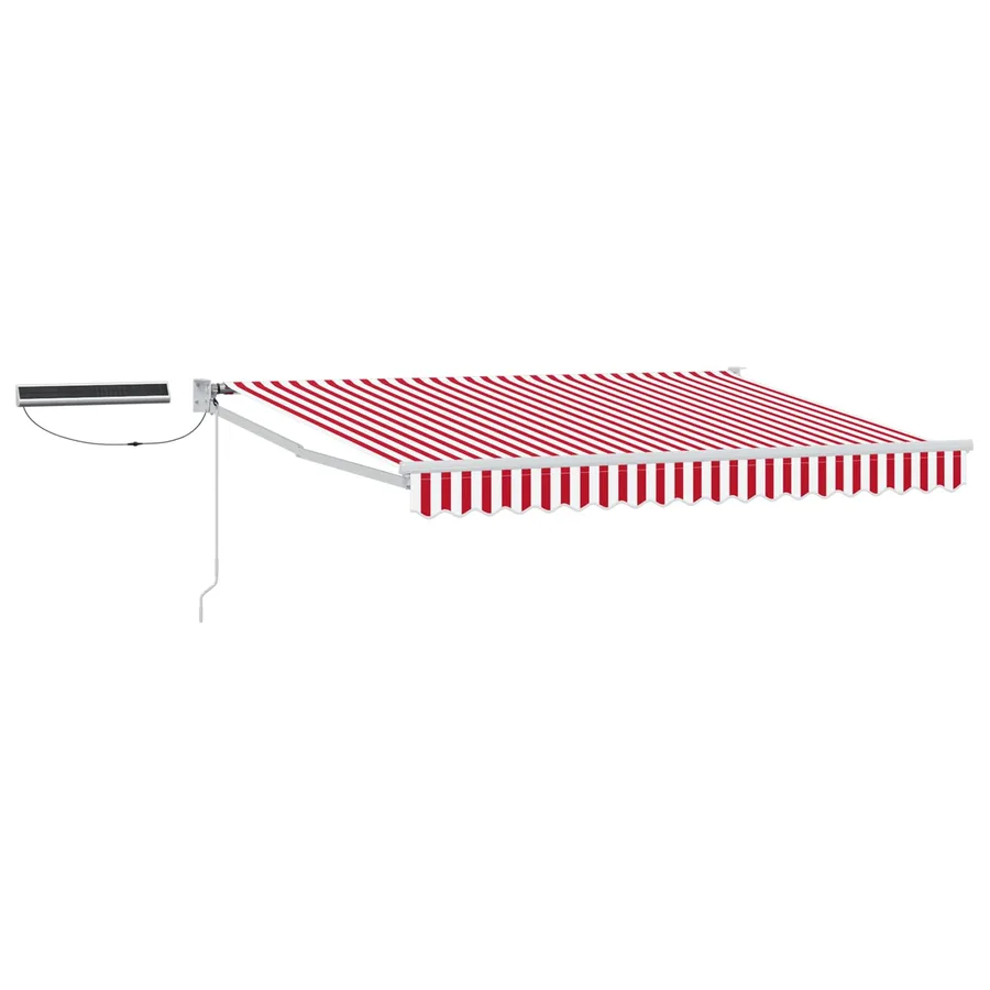 Auvent rétractable électrique Rouge et Blanc 3,5 x 2,5 m - 2