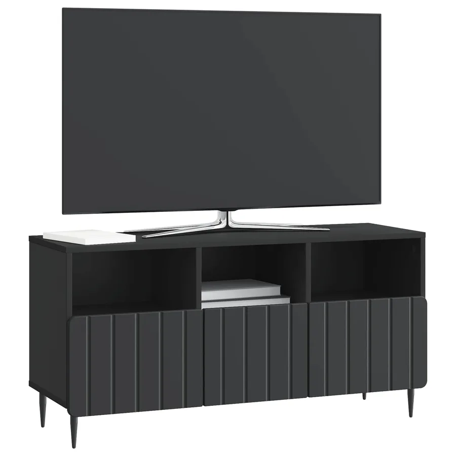 Meuble TV avec tiroir Noir 102 x 34,5 x 50 cm Bois d'ingénierie - 3