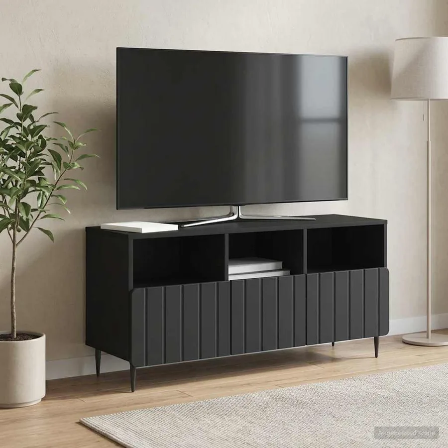 Meuble TV avec tiroir Noir 102 x 34,5 x 50 cm Bois d'ingénierie - 4
