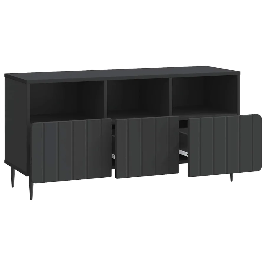Meuble TV avec tiroir Noir 102 x 34,5 x 50 cm Bois d'ingénierie - 5