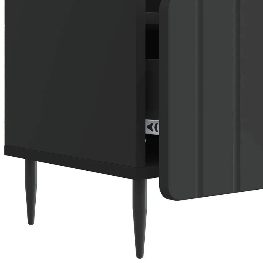 Meuble TV avec tiroir Noir 102 x 34,5 x 50 cm Bois d'ingénierie - 9