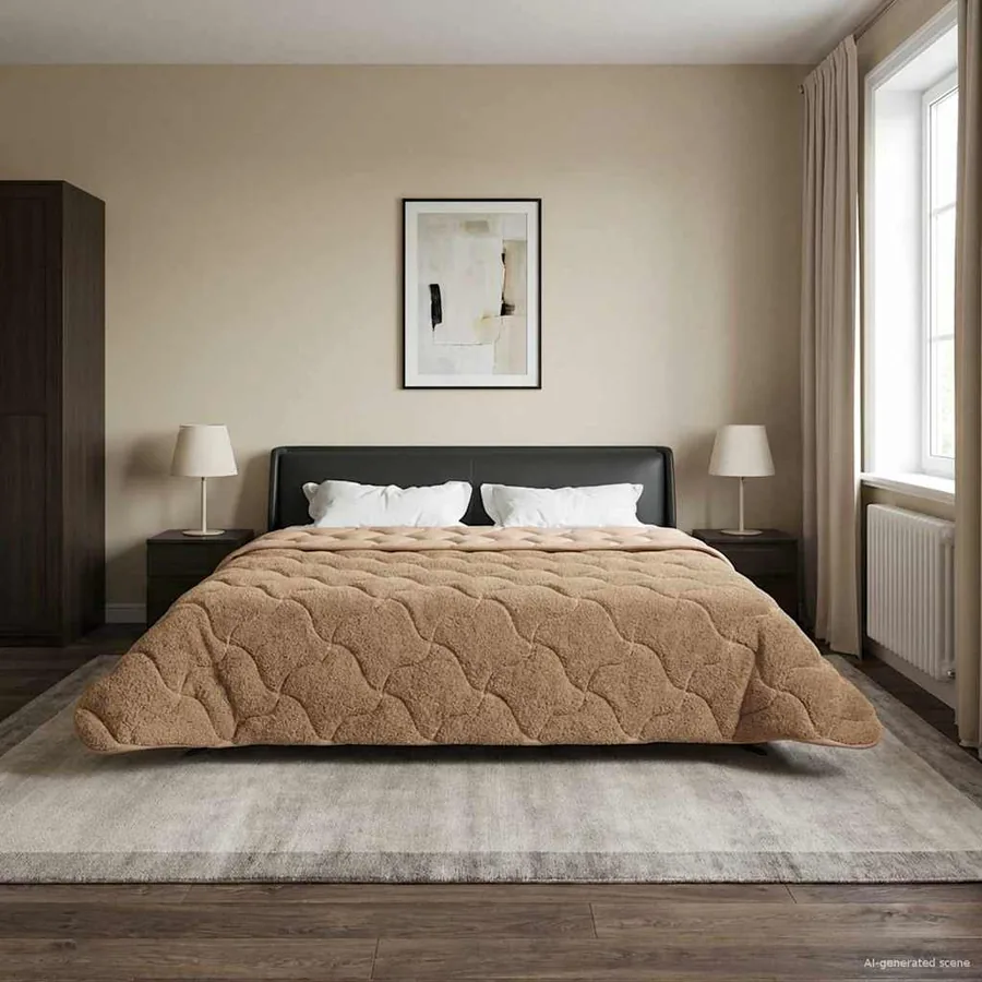 Duvet complet toute l'année Matelassé Taupe 240 x 260 cm