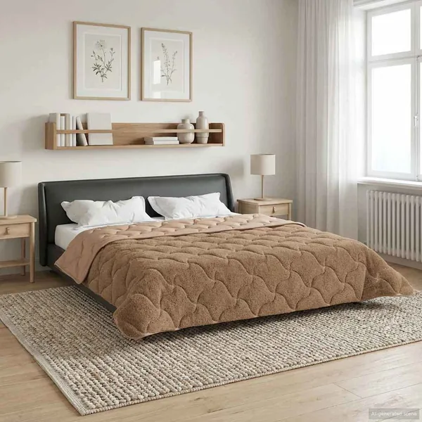 Duvet complet toute l'année Matelassé Taupe 200 x 240 cm