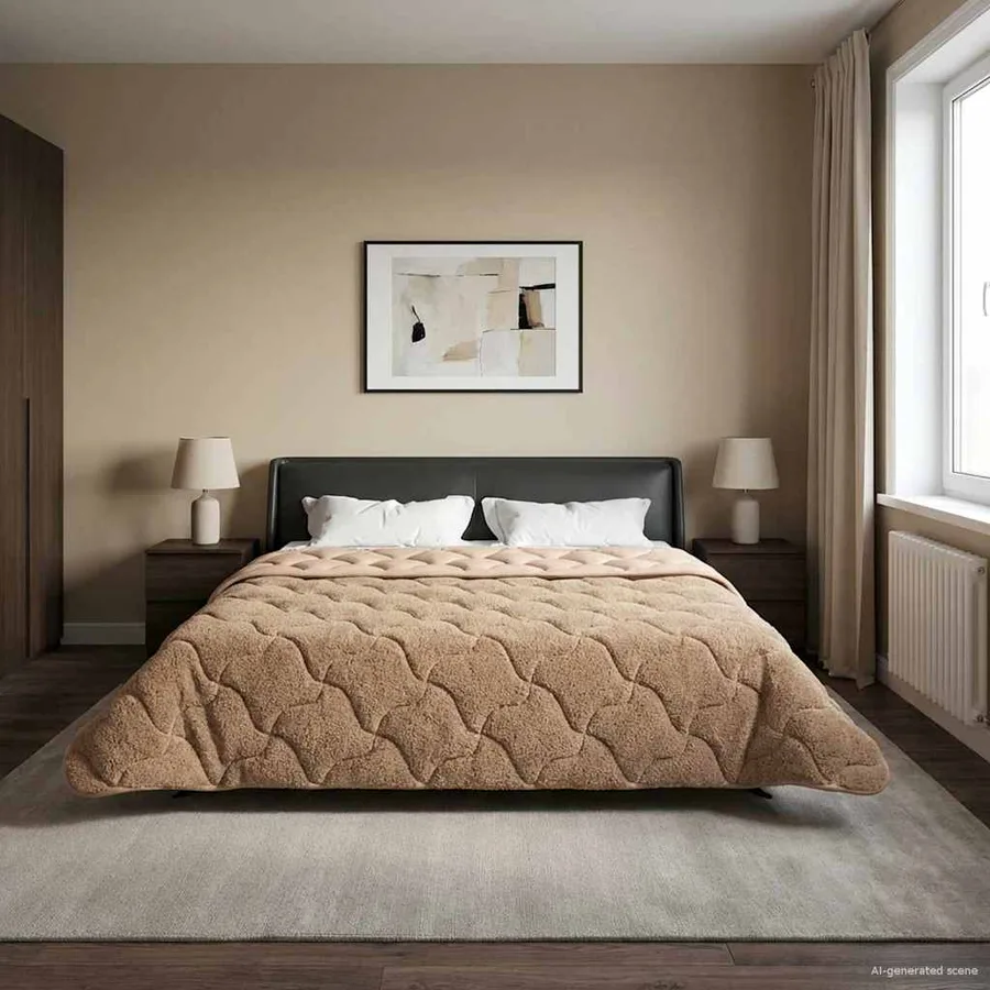 Duvet complet toute l'année Matelassé Taupe 200 x 240 cm - 4