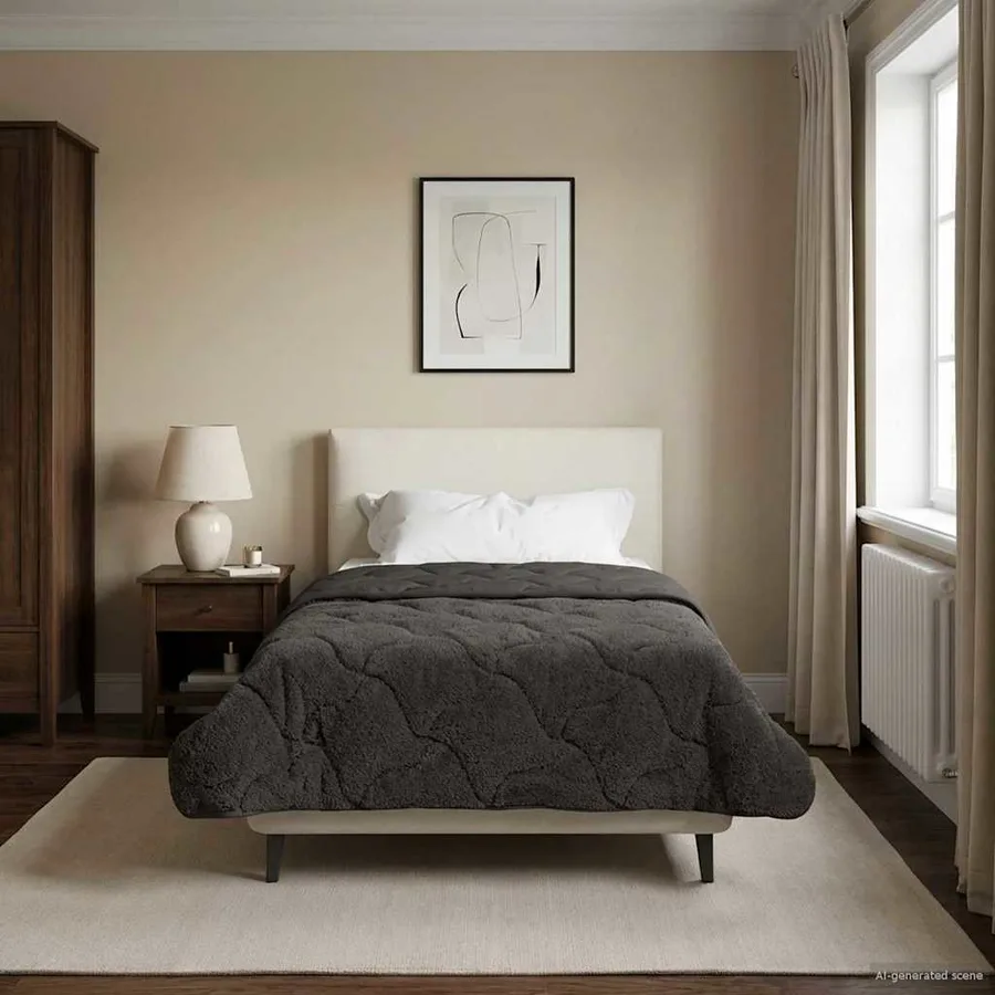 Duvet complet toute l'année Matelassé Anthracite 135 x 200 cm - 4