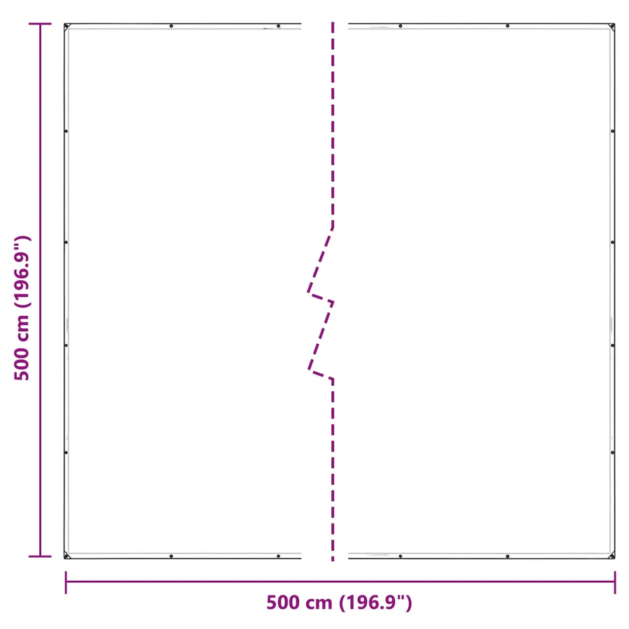 Bâche avec œillets Transparent 5 x 5 m Polyéthylène - 10