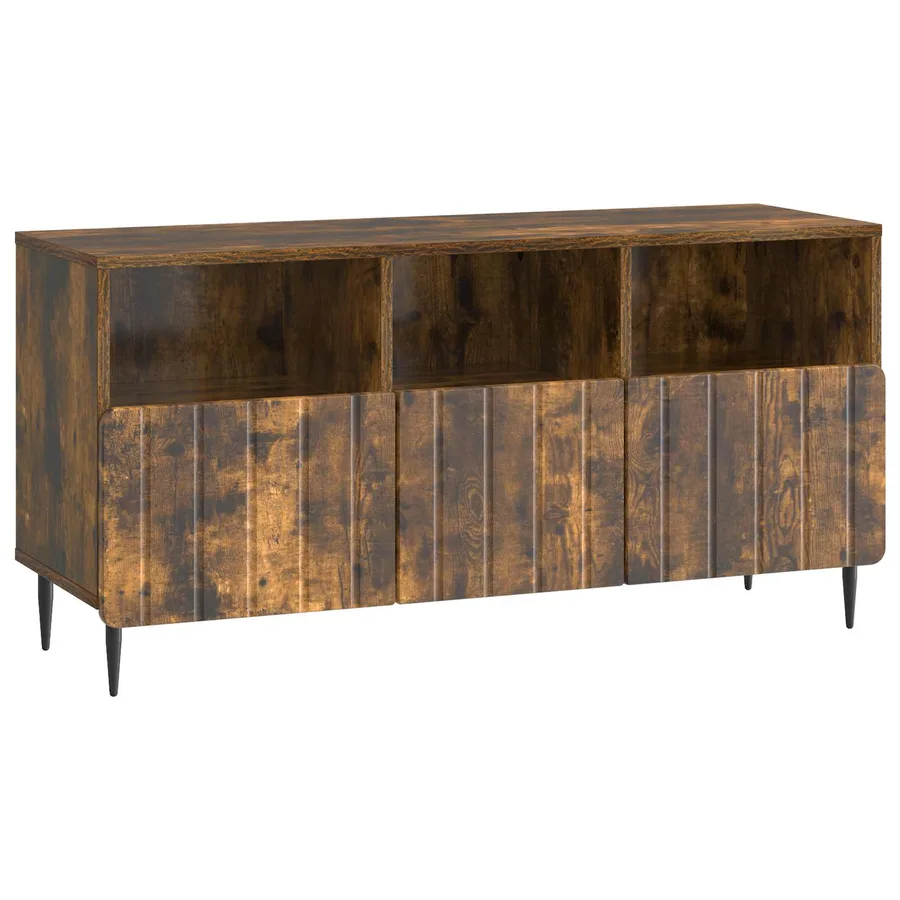 Meuble TV Chêne fumé 102 x 34,5 x 50 cm Bois d'ingénierie - 2