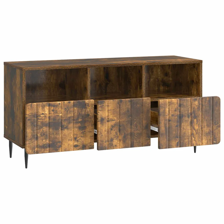 Meuble TV Chêne fumé 102 x 34,5 x 50 cm Bois d'ingénierie - 5