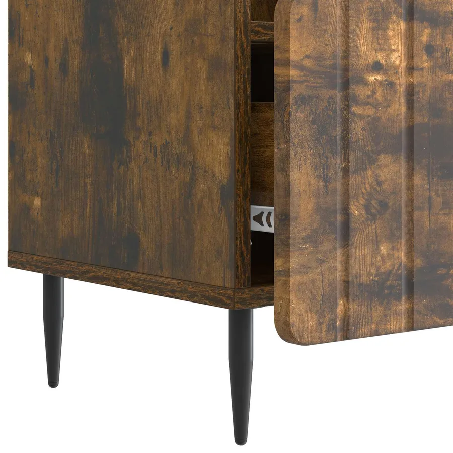 Meuble TV Chêne fumé 102 x 34,5 x 50 cm Bois d'ingénierie - 9
