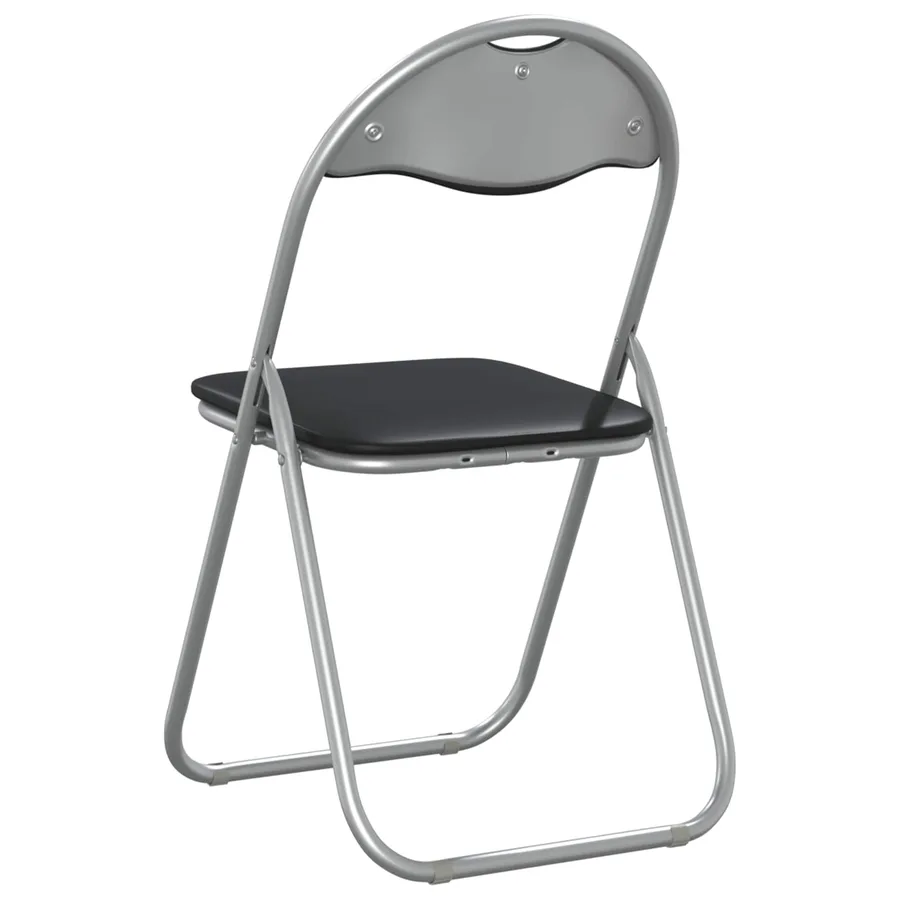 Chaise pliante 2 pcs Noir et gris 48 x 43,5 x 81 cm Simili cuir - 7