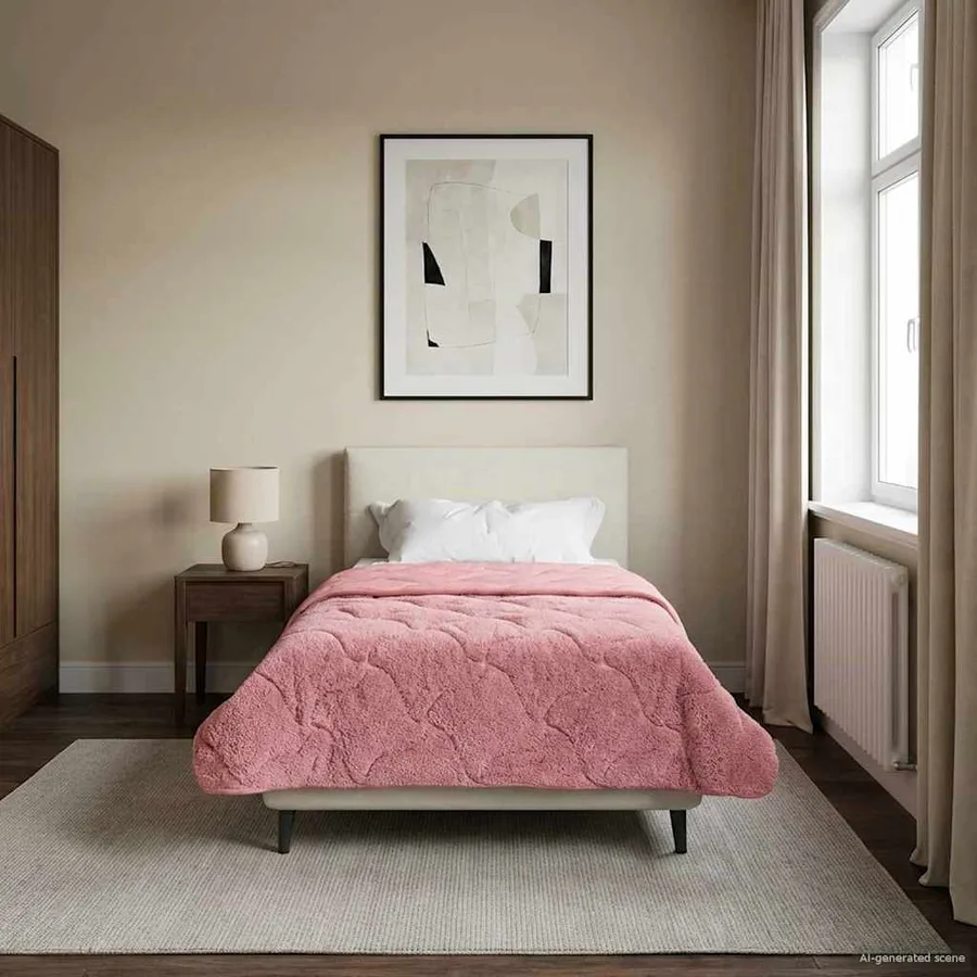 Duvet d'été simple Matelassé Rose 135 x 200 cm - 4