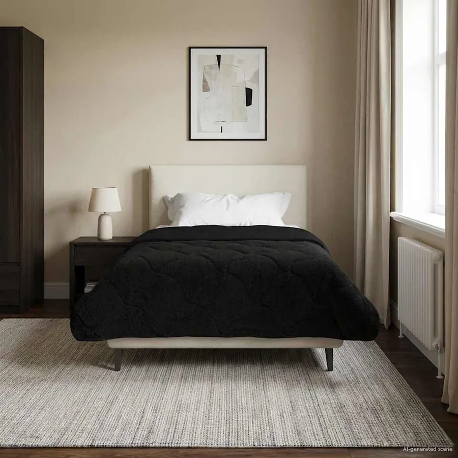 Duvet complet toute l'année Matelassé Noir 155 x 200 cm - 4