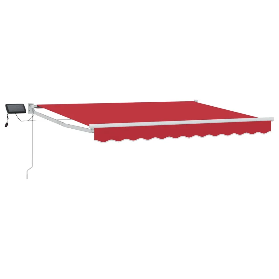 Store rétractable manuel avec LEDs Rouge et Blanc 3,5 x 2,5 m - 2