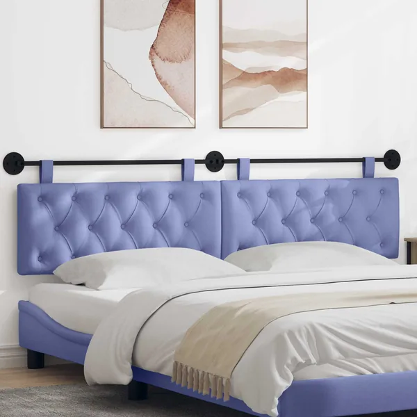 Tête de lit suspendue Bleu denim Tissu