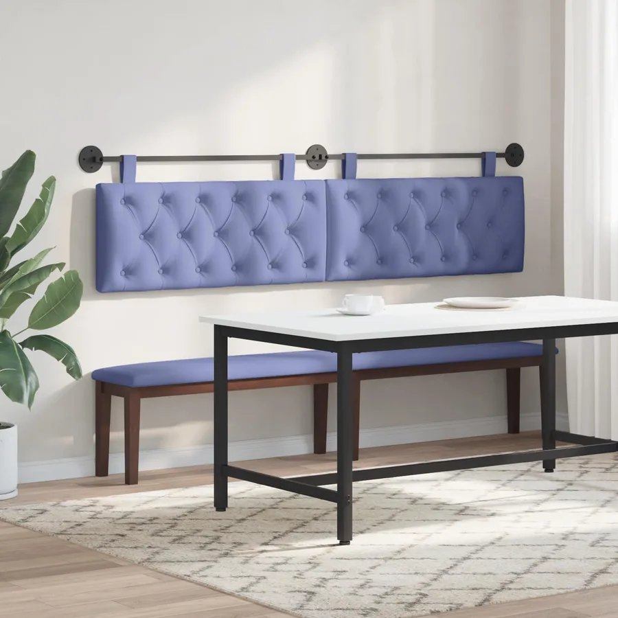 Tête de lit suspendue Bleu denim Tissu - 4