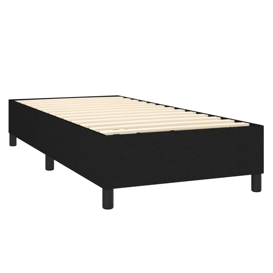 Sommier à lattes de lit avec matelas Noir 100x200 cm Tissu - 4