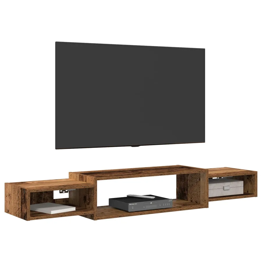Meuble TV mural Montage mural Bois ancien 140 x 28 x 21 cm - 3