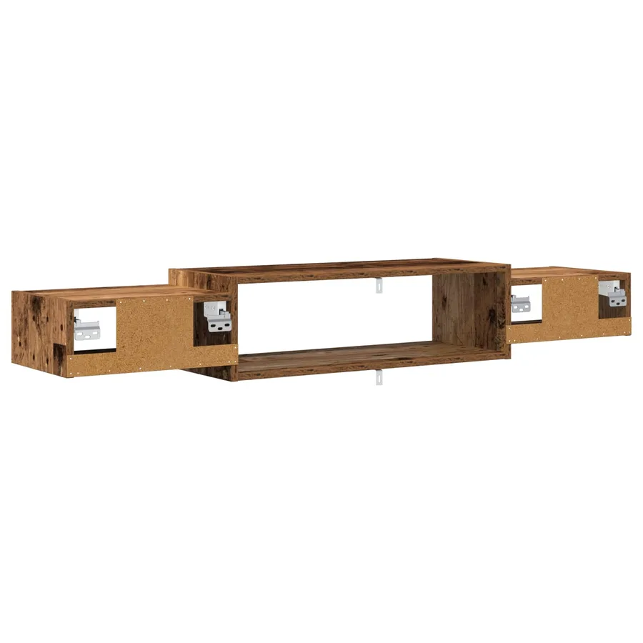 Meuble TV mural Montage mural Bois ancien 140 x 28 x 21 cm - 7