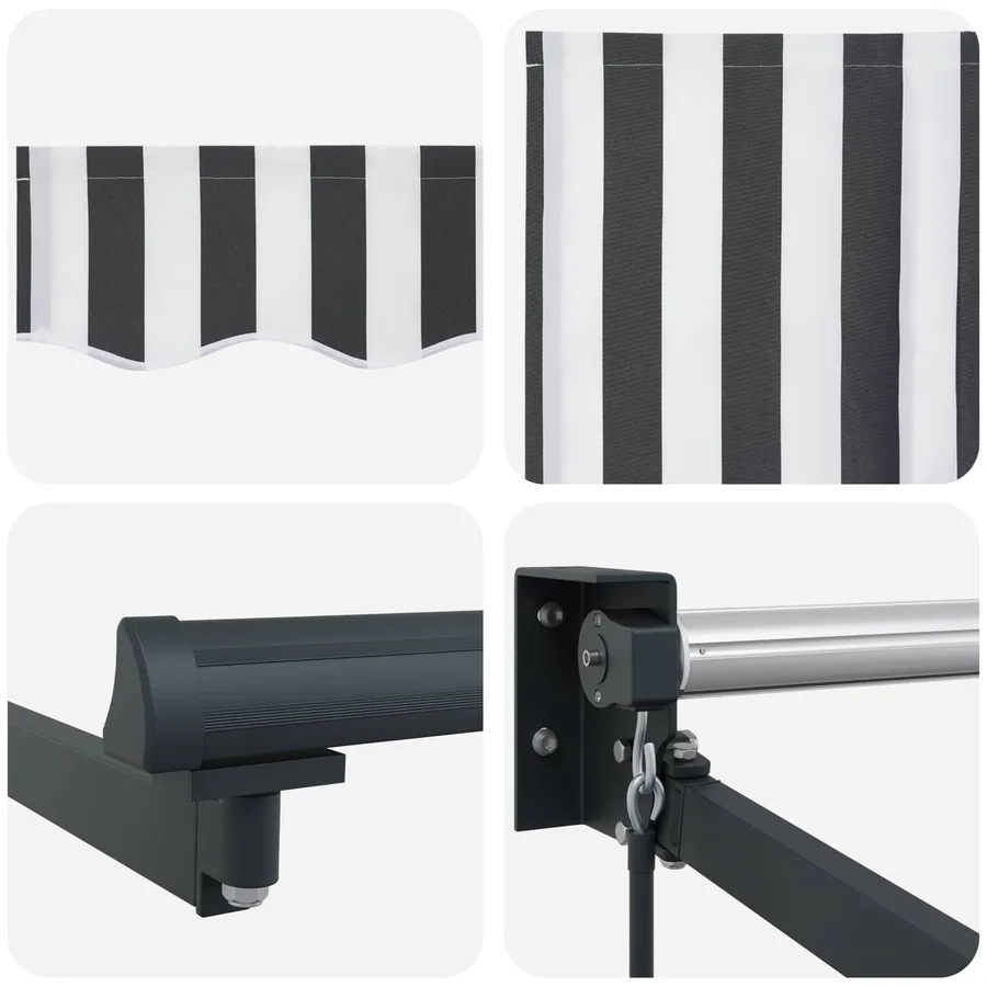 Auvent rétractable Anthracite et blanc 3,5 x 2 m - 7