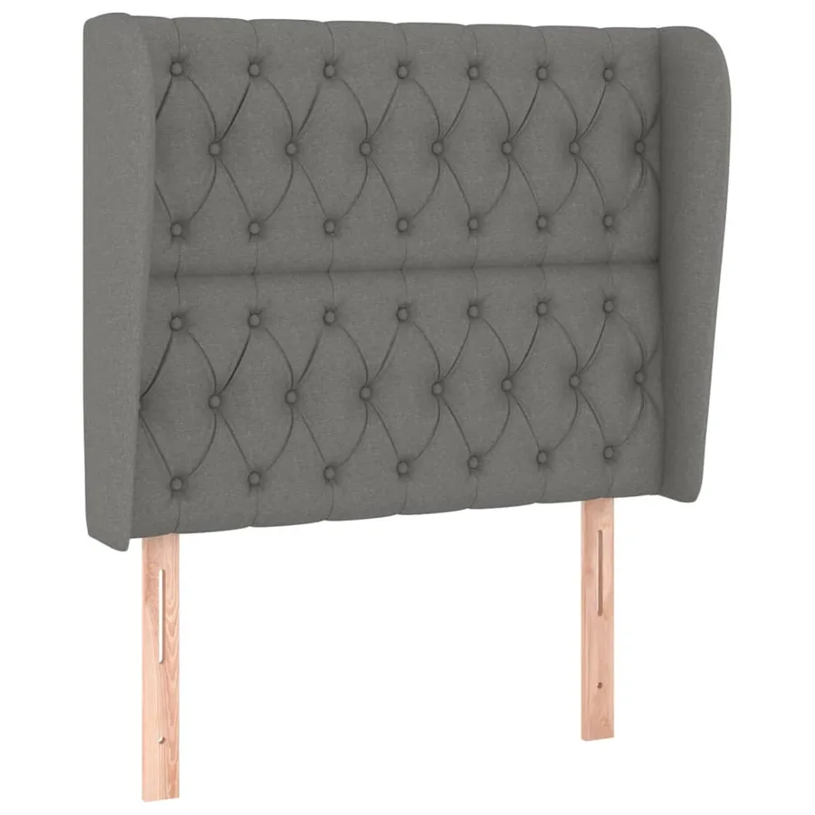 Sommier à lattes de lit avec matelas Gris foncé 90x200 cm Tissu - 6