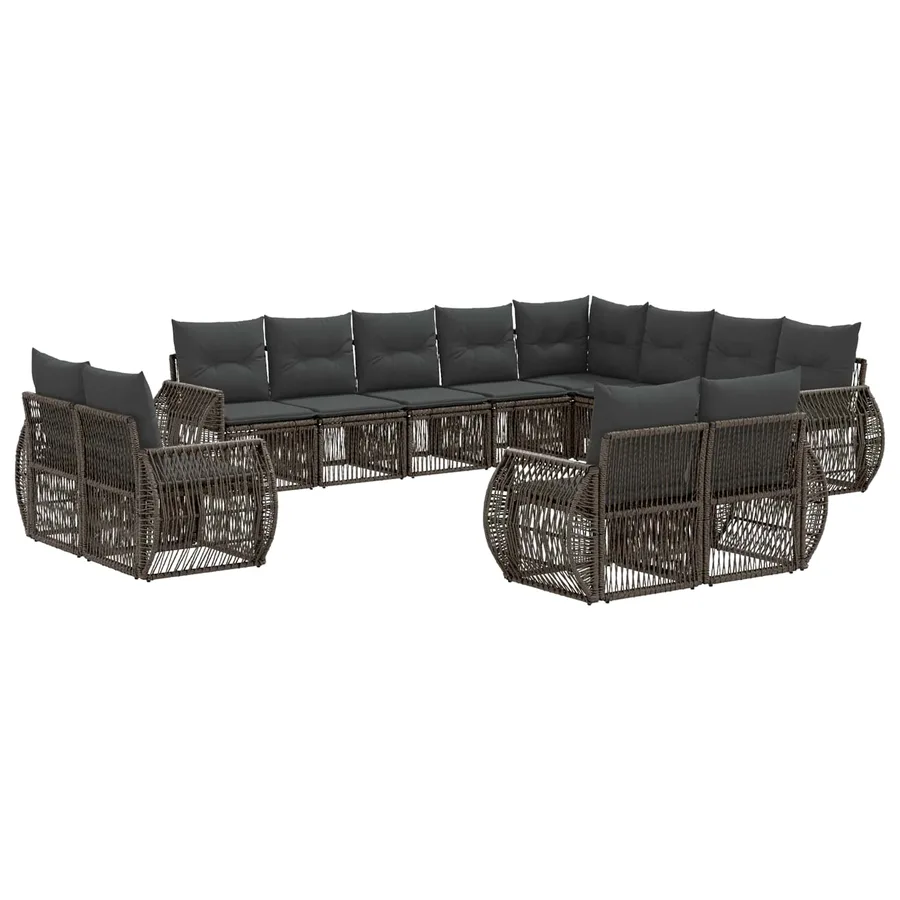 Ensemble de canapé de jardin 12 pcs Gris et Gris foncé - 2