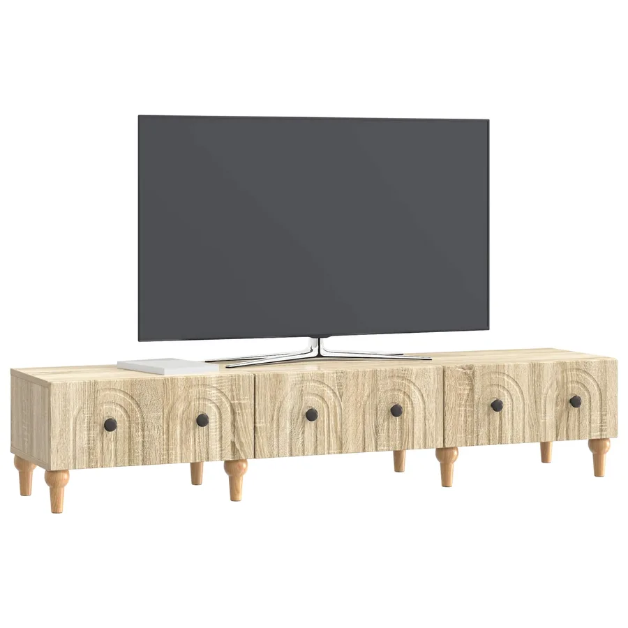 Meuble TV Chêne Sonoma 147 x 34,5 x 30 cm Bois d'ingénierie - 3