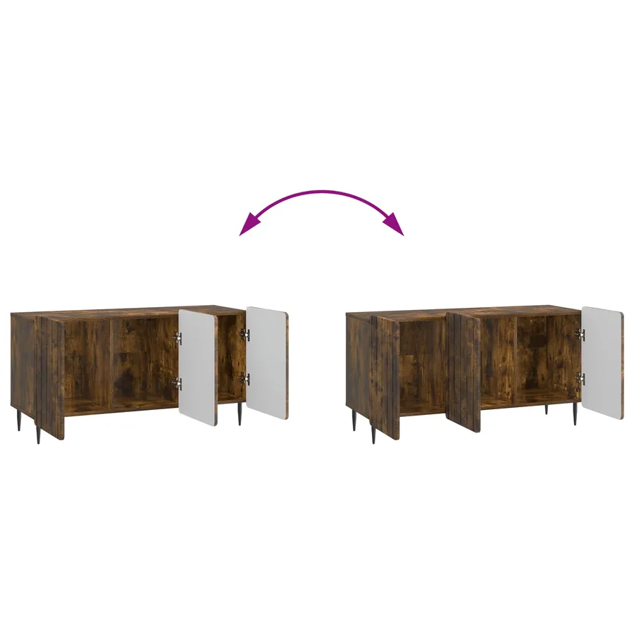 Meuble TV Chêne fumé 99 x 34,5 x 52 cm Bois d'ingénierie - 11