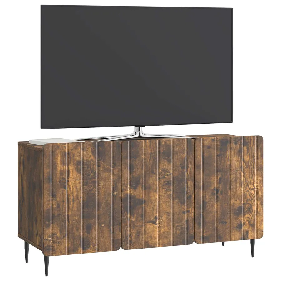 Meuble TV Chêne fumé 99 x 34,5 x 52 cm Bois d'ingénierie - 3