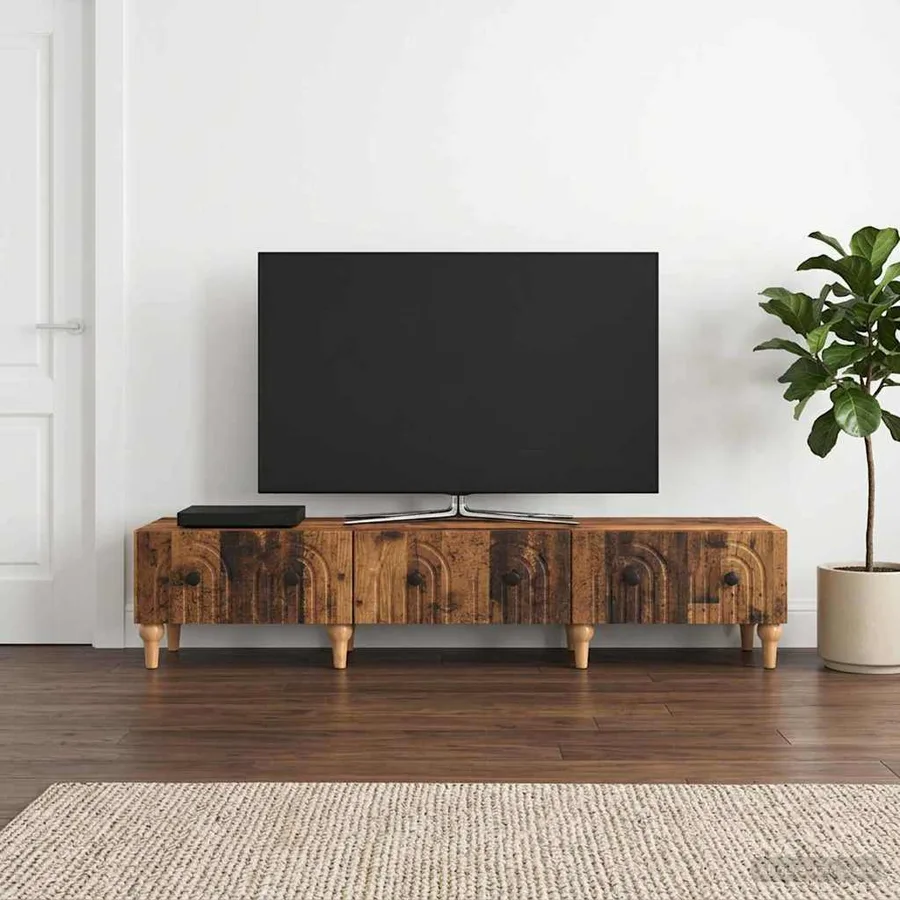 Meuble TV Bois ancien 147 x 34,5 x 30 cm Bois d'ingénierie - 4