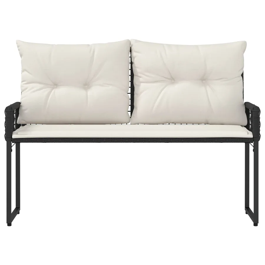 Banc extérieur Noir et blanc crème 118 x 55 x 82 cm - 5