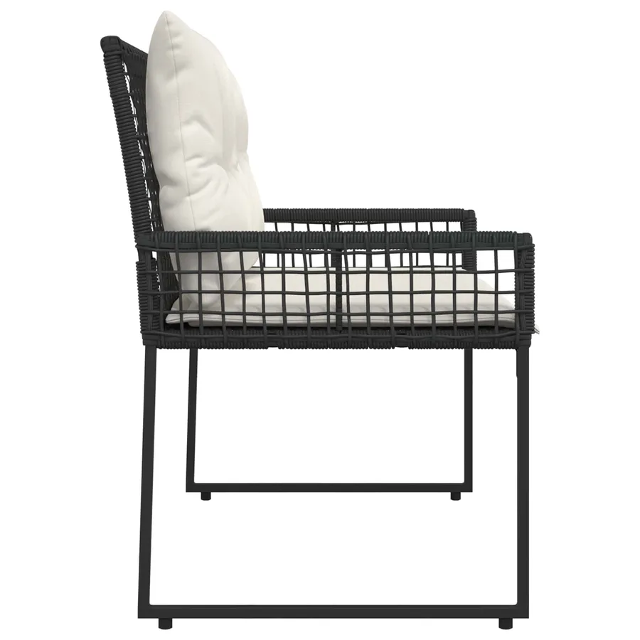 Banc extérieur Noir et blanc crème 118 x 55 x 82 cm - 6