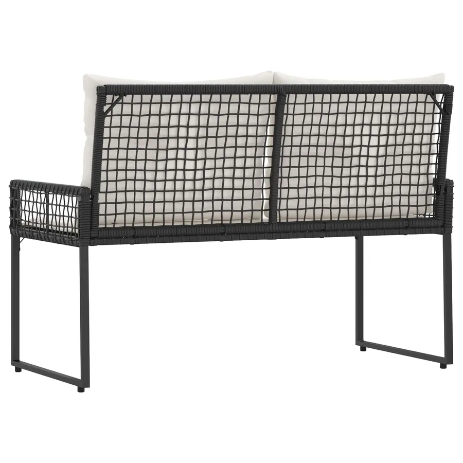 Banc extérieur Noir et blanc crème 118 x 55 x 82 cm - 7