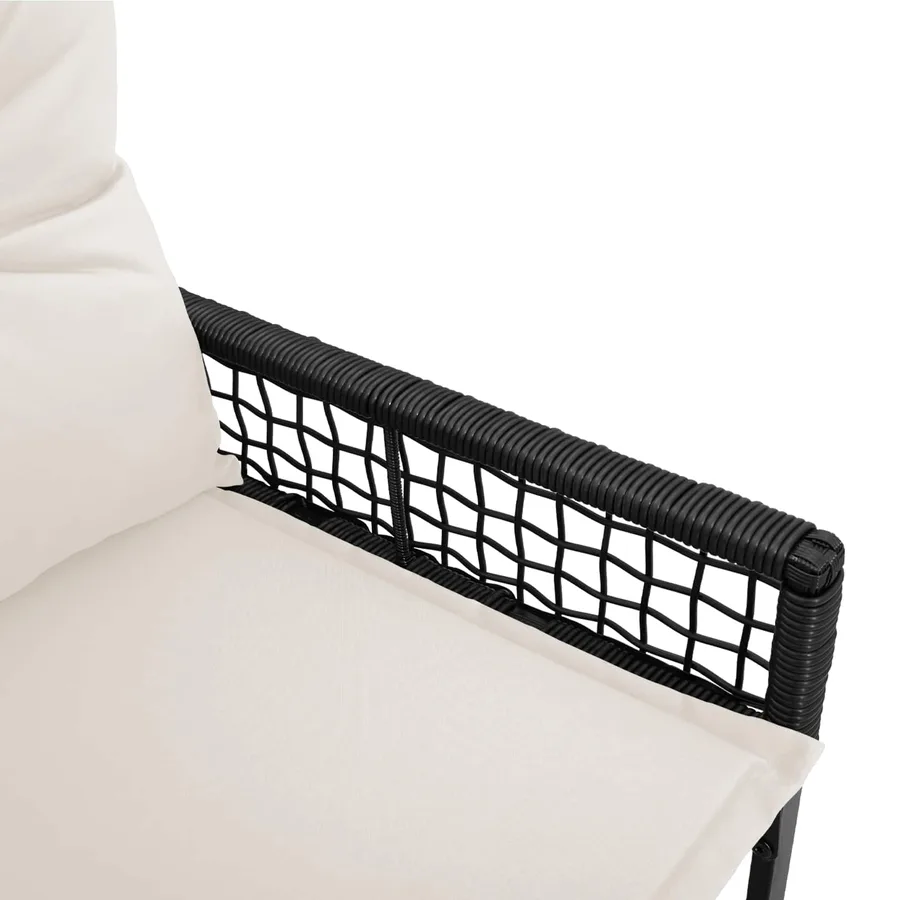 Banc extérieur Noir et blanc crème 118 x 55 x 82 cm - 9