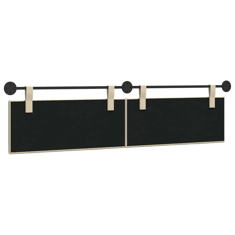Tête de lit suspendue Crème Tissu - 7