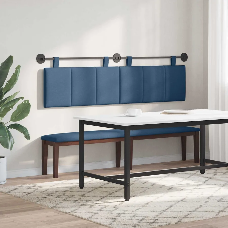 Tête de lit suspendue Bleu Tissu - 4