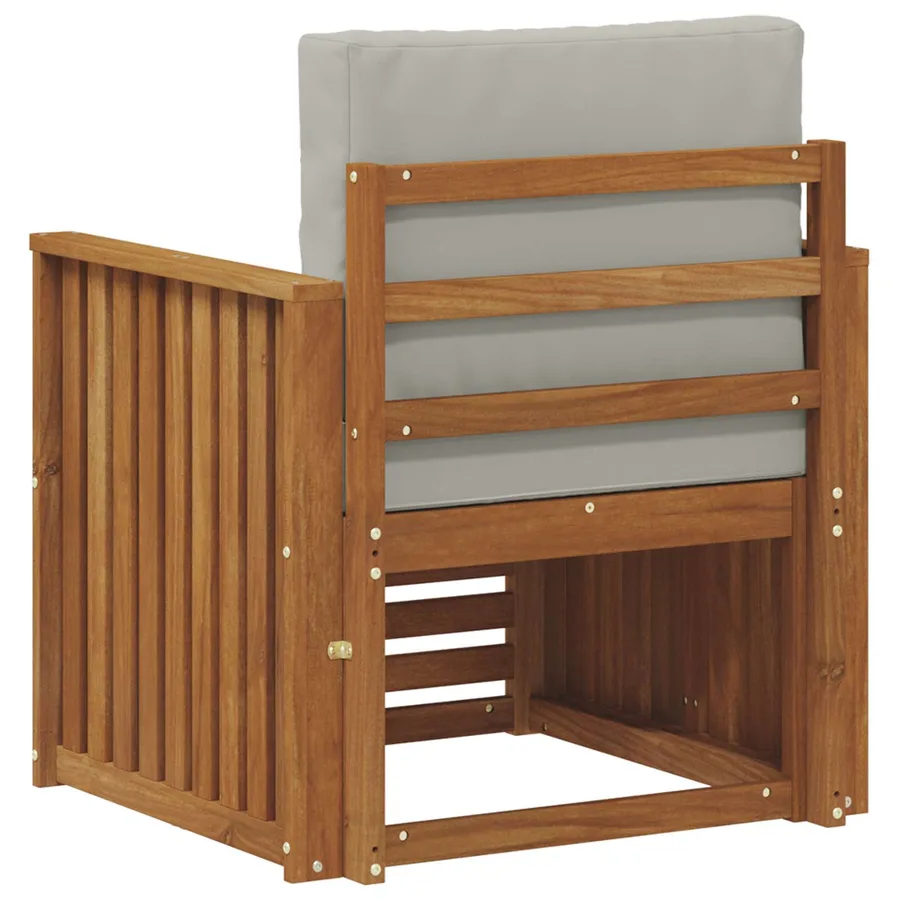 Canapé d’extérieur Bois d'acacia massif et polyester Naturel - 5