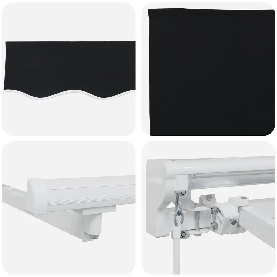 Auvent rétractable manuel Noir 3,5 x 2,5 m - 7
