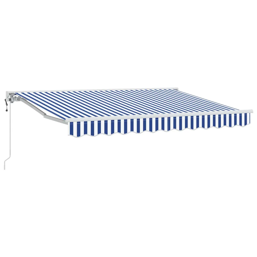 Auvent rétractable électrique Bleu et Blanc 3,5 x 2,5 m - 2