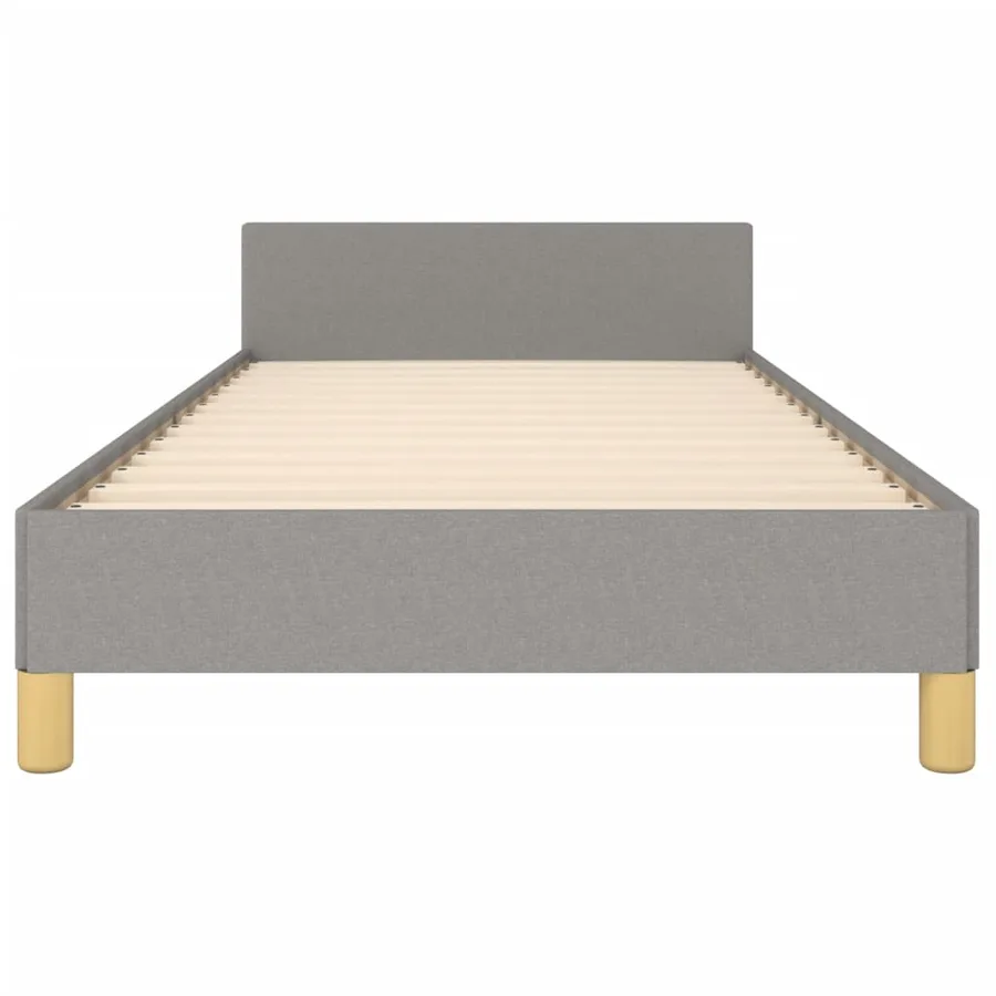 Cadre de lit sans matelas gris clair 90x200 cm tissu - 6