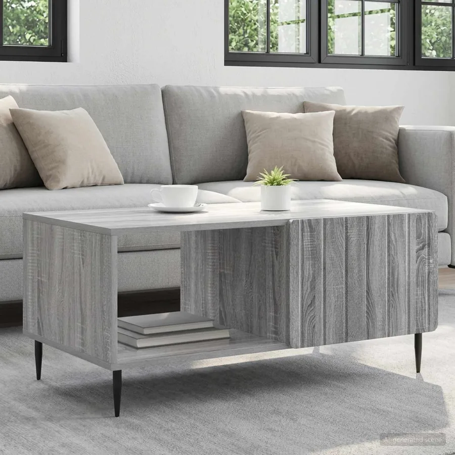 Table basse Sonoma gris 90 x 50 x 40 cm Bois d'ingénierie