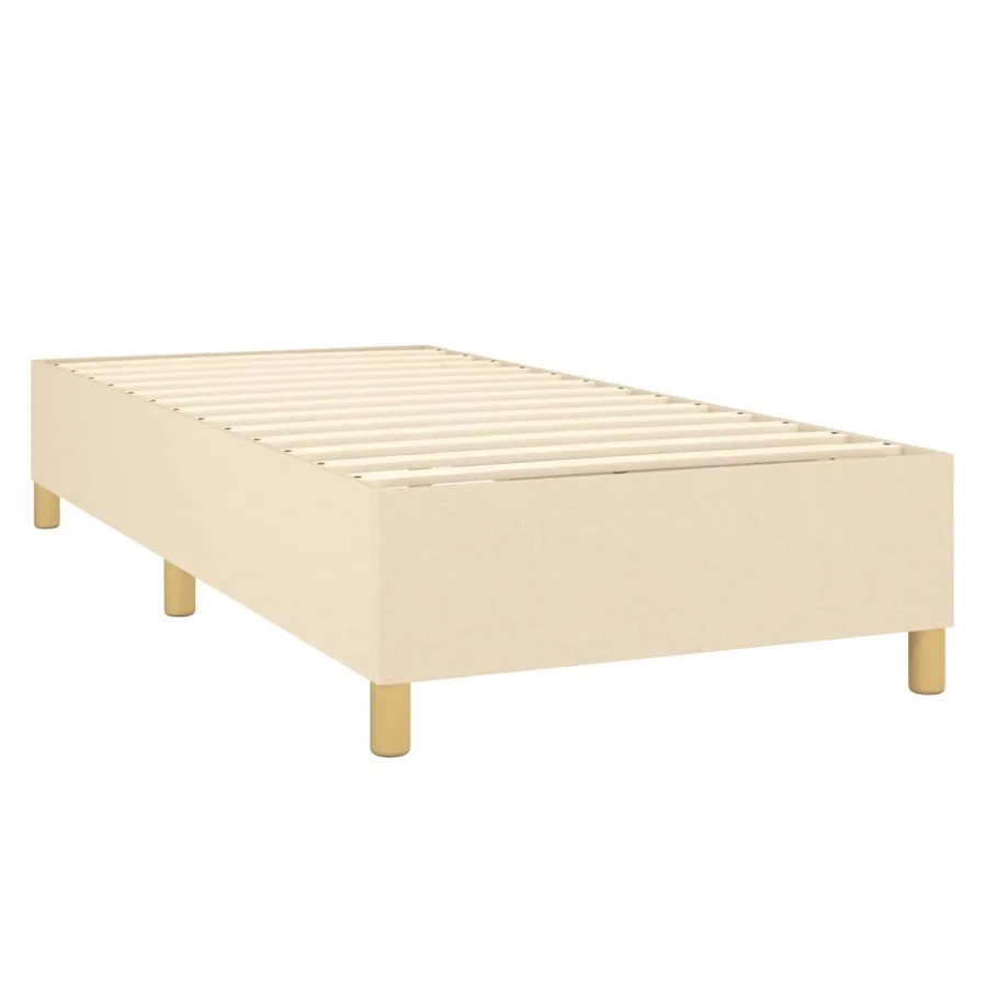 Sommier à lattes de lit et matelas et LED Crème 90x190 cm Tissu - 5