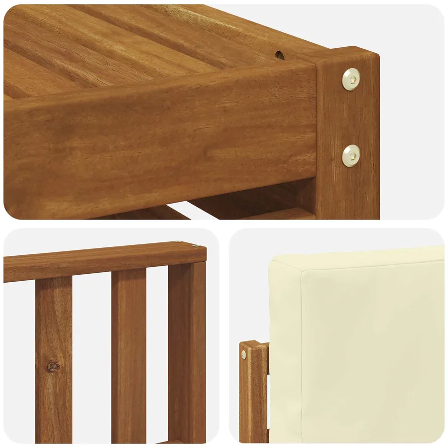 Ensemble de canapés d'extérieur 8 pcs Naturel et Crème - 7
