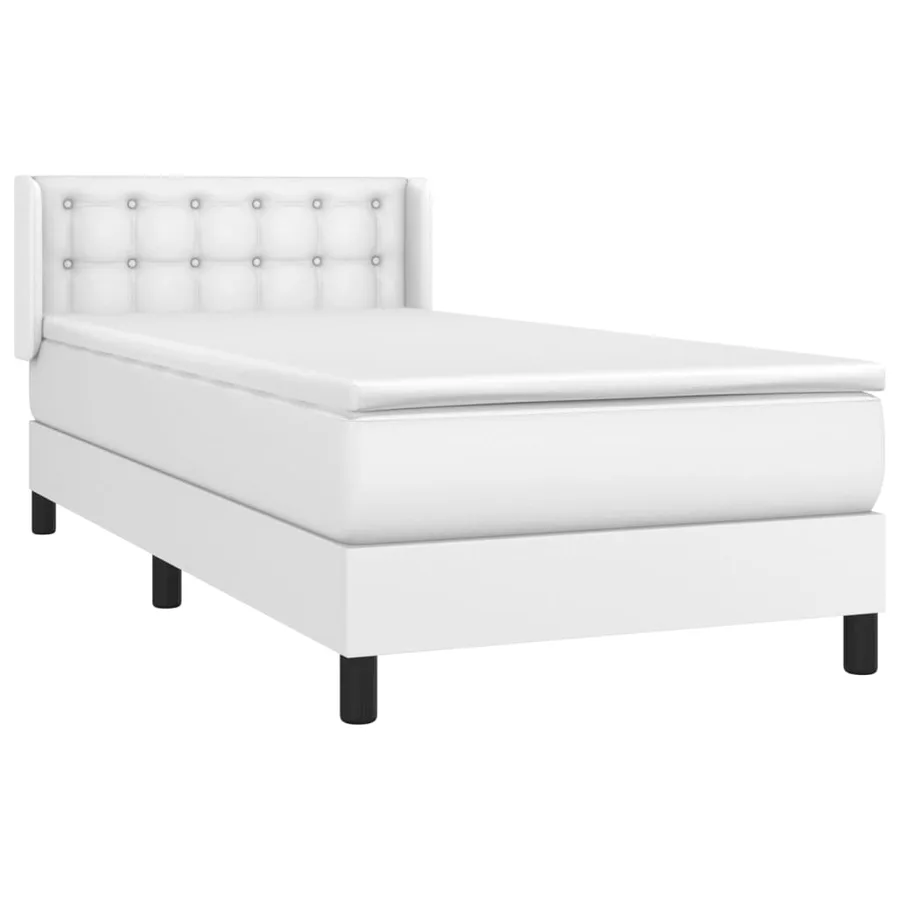 Sommier à lattes de lit avec matelas Blanc 80x200 cm Similicuir - 3
