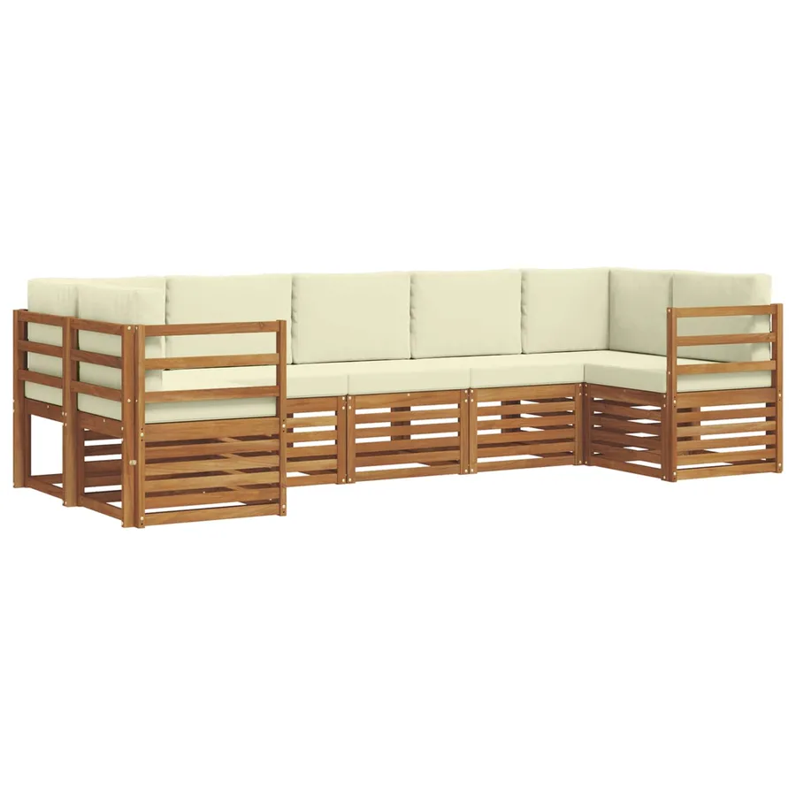 Ensemble de canapés d'extérieur 7 pcs Naturel et Crème - 2