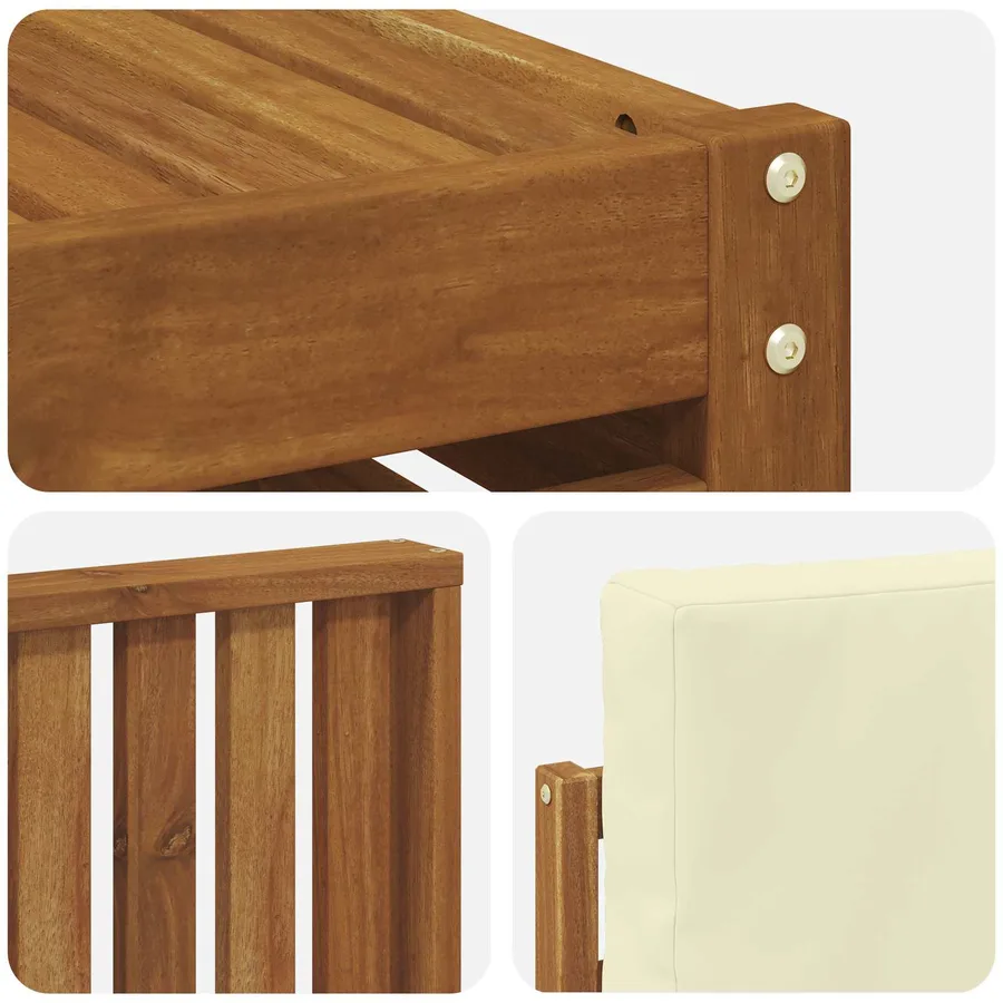 Ensemble de canapés d'extérieur 6 pcs Naturel et Crème - 7