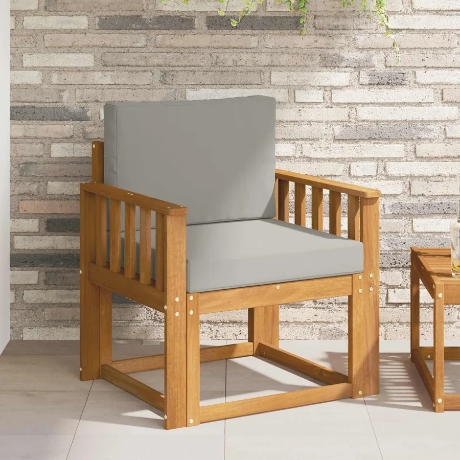 Canapé d’extérieur Bois d'acacia massif et polyester