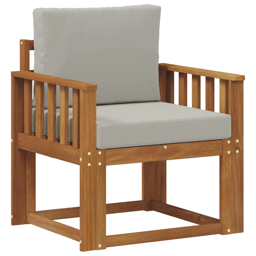 Canapé d’extérieur Bois d'acacia massif et polyester - 2